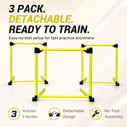 3Pcs Adjustable Height Hurdles Training Equipment, Hurdles Track and Field
