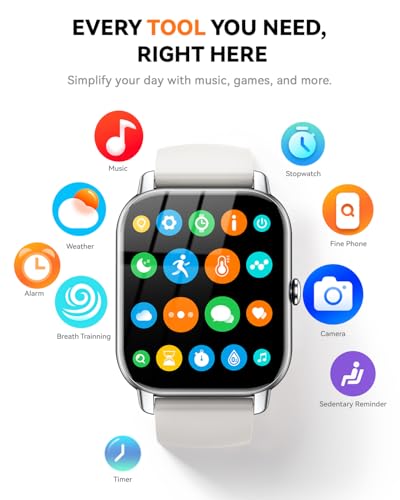 Smart Watches for Men Women, Fitness Tracker with Activity Counter/Sleep Monitor, IP68 Waterproof Smart Watch for Android iPhone iOS Compatible (Starlight, 1.83) - color: Starlight
