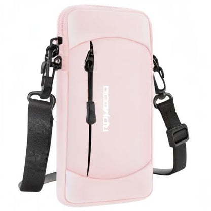 Arm Phone Holder for Running, Crossbody Bag 2-in-1, 7.5 Inch Pink - color: 07-Pink + Black Strap