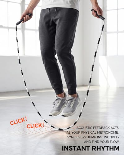 YUEDONG Beaded Jump Rope, 20cm Handles, Soft TPU Beads, Rhythmic Click - color: BLUE