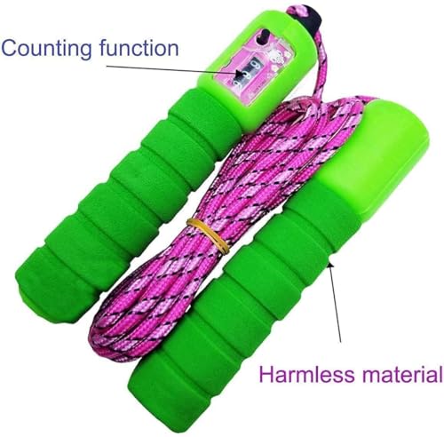 Plastic Adjustable Jump Rope with Counter for Fitness Training, Skipping Rope for Men & Women - color: Green