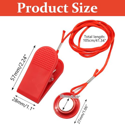 Biaungdo Universal Treadmill Magnet Safety Key, Round Magnetic Safety Stop Switch Replacement Parts for Running Machines (Red, 27mm/1.06inch)