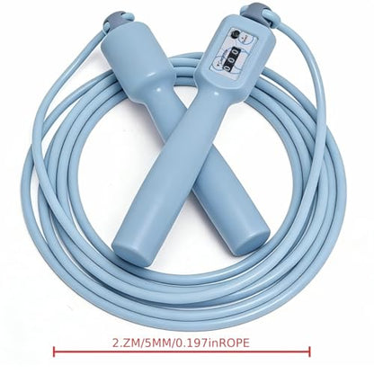 Counting Jump Rope for Fitness, Adjustable PVC Skipping Rope, Smooth Rotation for Indoor Outdoor Workout