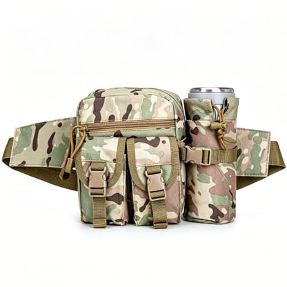 Fanny Pack Waist Bag, Lightweight Waist Pack with Detachable Water Bottle Holder & 5 Pockets, Hydration Hip Packs for Men Women Hiking Running Dog Walking Cycling Outdoor Workout Travel - CP Camo - color: CP Camo - Bottle Holder