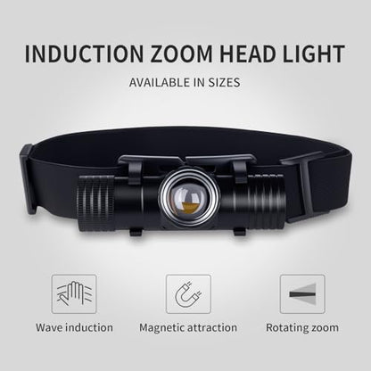 Our Rechargeable Headlamp - 1200 Lumen LED Headlight, USB Rechargeable - IPX4 Waterproof with a 60 ft Bright Flashlight Beam - Essential for Hiking & Outdoor Camping Gear, Black