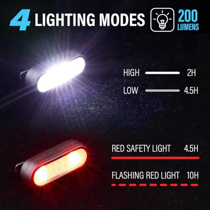 Running Light, Rechargeable Clip-On Flashlights for Night Walking, 2 PCS
