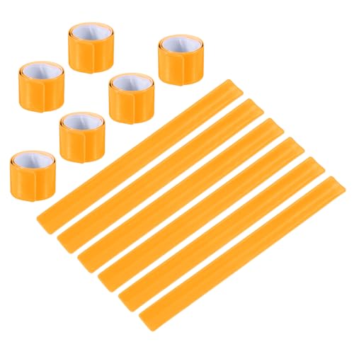 PATIKIL Reflective Slap Bands, Reflector Band Snap Bracelet Armbands High Visibility Safety Reflectors Wrist Strap Strips for Night Jogging Cycling Running Hiking - color: Yellow
