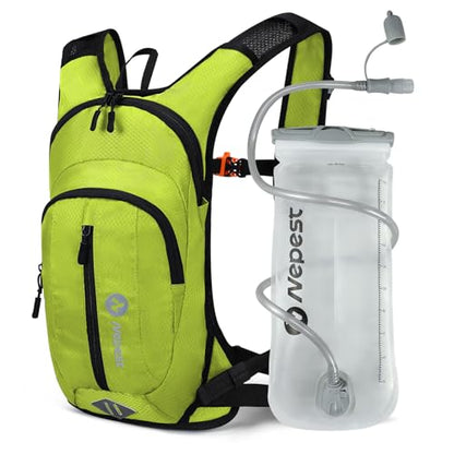 Nepest Hydration Pack Backpack with 2L Water Bladder Reflective Lightweight - color: Green