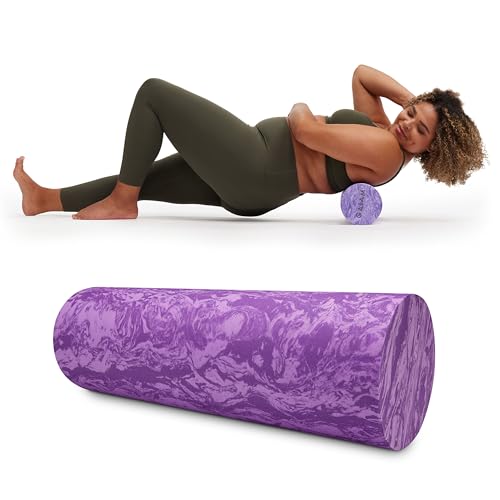 Gaiam Restore Foam Roller, Muscle Recovery, 18", High Density (Purple)