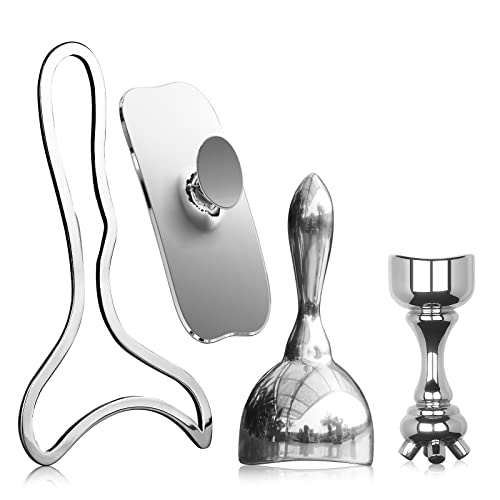 ONUEMP 4-in-1 Stainless Steel Therapy Massage Tools, Ice Gua Sha Scraping - size: 4pcs Paddle Kit