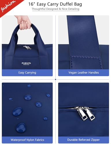 16" Gym Bag for Women,with Shoes Compartment and Waterproof Pocket(Navy) - color: Navy Blue, size: 16" Small Size