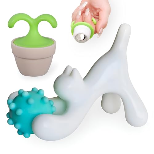 Roller Ball Massager Set,Relaxing Body Relieve Muscle Tension,Face,Neck,Leg Massage Tool for Deep Tissue,Myofascial Release,Cute Design,Can be Used for Desktop Decoration or Gift - color: Blue
