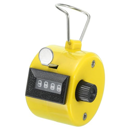 PATIKIL Clicker Counter, Handheld Tally Counter Mechanical Click Pitch Counter for Coaching Knitting, Golf, Lap, Fishing - color: Yellow