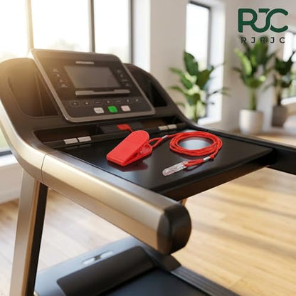 Treadmill Safety Key Replacement 2 Pack — Exercise Equipment Safety Start Key with Strong Clothing Clip Red Universal Fit 38mm Treadmill Emergency Stop Switch for Home Gym Cardio Workout