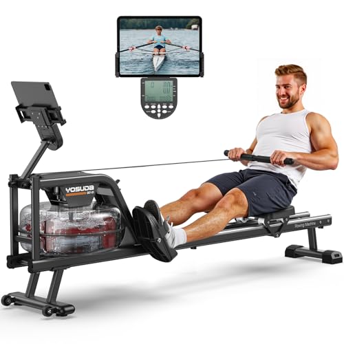 YOSUDA Water Rowing Machine Foldable for Home Use 5.8 Gal Large Water Tank - size: Aluminum-16L Tank