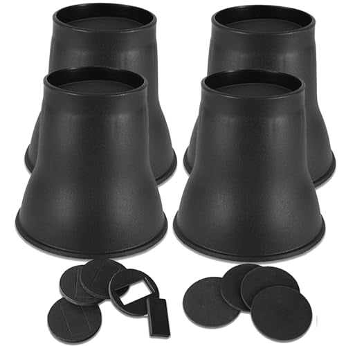 Bed Risers 6 Inch Heavy Duty, Furniture Risers for Couch Table Sofa Desk Chair Leg Lifter, Support up to 6000 Lbs for Dorm Bed Extender Round Frame Riser, Black 4 Pack - color: Black 4 Pack, size: 6 Inch-New
