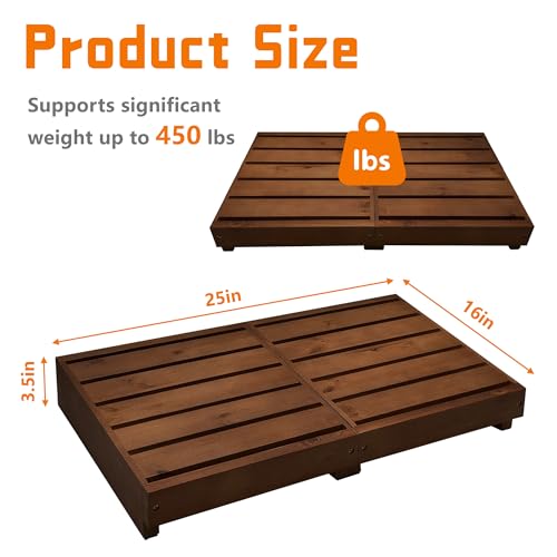 3.5'' Height Outdoor Steps Stool for Bathroom, Kitchen, Bed, Dark Brown - color: Dark Brown