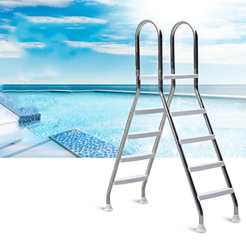 52" High Above Ground Swimming Pool Ladder,304 Stainless Steel,4 Steps Ladder,Max Load Capacity 500 lb