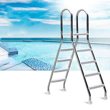 52" High Above Ground Swimming Pool Ladder,304 Stainless Steel,4 Steps Ladder,Max Load Capacity 500 lb