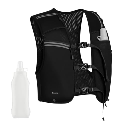 Running Vest for Women & Men with 500ML Soft Flask | Hydration Vest - color: Black, size: XS/S (1 Soft Flask)