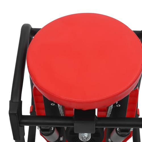 Mini Stepper with Bands & Monitor - 330LBS Hydraulic Full Body Workout, Silent Space Saving Exercise Equipment for Home Cardio, Arms, Legs & Glutes - color: Red
