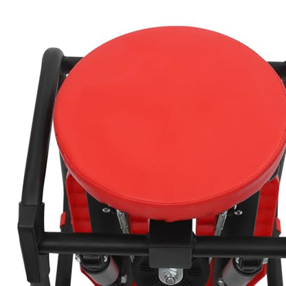 Mini Stepper with Bands & Monitor - 330LBS Hydraulic Full Body Workout, Silent Space Saving Exercise Equipment for Home Cardio, Arms, Legs & Glutes - color: Red