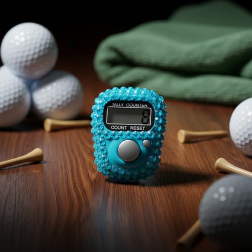 Electronic Finger Tally Counter Clicker Counter,Convenient Portable Digital Display Tally Counter,Resettable Mini Lap Counter for Golf Goods Counting Accessories,Track and Field Lap Counters - color: Blue