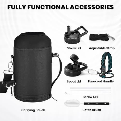 RAYMYLO Insulated Water Bottle 64 oz, Triple Wall Vacuum Stainless Steel - color: Indigo/Black, size: 64 Ounces