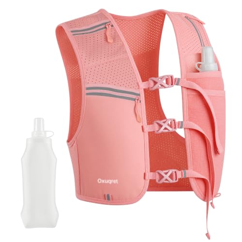 Running Vest for Women & Men with 500ML Soft Flask | Hydration Vest - color: Pink, size: XS/S (1 Soft Flask)