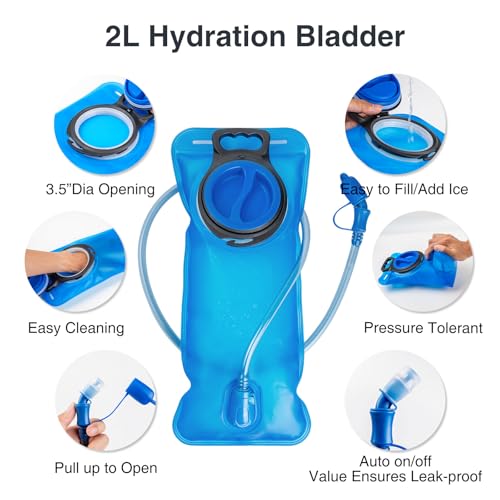 Running Hydration Vest for Men, Lightweight Running Vest with 2L Water Bladder, Hydration Backpack for Marathon, Trail, Cycling, Hiking, Jogging - size: Large