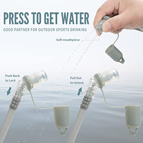 1.5L/2L/3L Hydration Bladder, INOXTO Water Bladder with Water Reservoir Hose Insulator & High Flow Bite Valve for Hiking Backpack, Leak Proof 1.5/2L/3L Water Reservoir for Camping Cycling Running - size: 1.5L