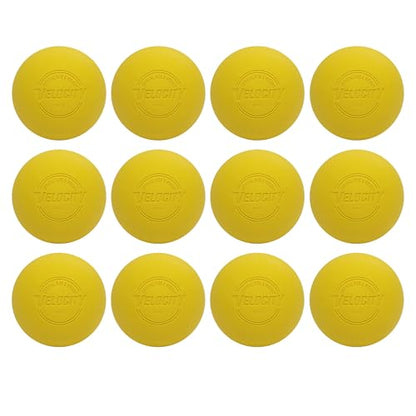 Velocity Lacrosse Balls - 1, 2, 3, 6, 12, 18, 24, 36, 60 and 120 Packs - for Practice, Official NFHS and College Approved Size - color: Yellow, size: 12 Balls, style: Practice Ball