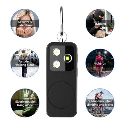 B11 Portable Lighting Women's Safety Alarm Device 150dB Buzzer Alarm Strobe Light Rechargeable with Charging Cable and Power Switch Night-time Flashlight Keychain (Green - Lighting Alarm) - color: Green - Lighting Alarm