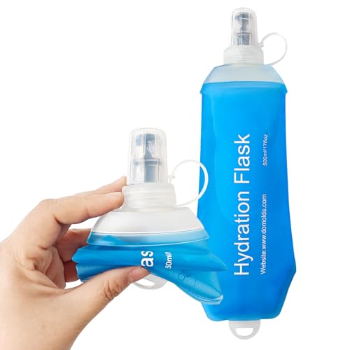 500ml Soft Flask, Soft Water Bottle for Hydration Packs, Running, Hiking, Cycling and Climbing - Blue - color: 500ml, blue