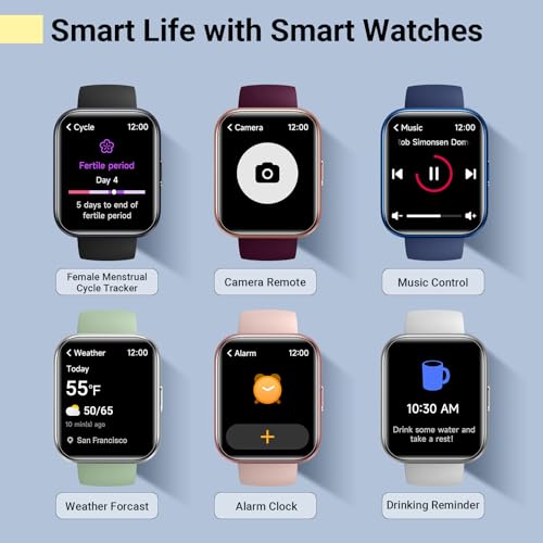 Quican Smart Watches for Women/Men, Smart Watch for Android Phones & iPhone, Fitness Watches for Women with Alexa, Call & Notification Alerts, Tracks Heart Rate/Sleep Smartwatches (Green, 1.8 inches) - color: Green