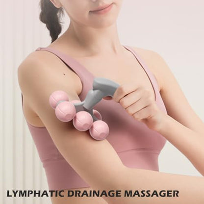 Lymphatic Drainage Massager, Promote Lymph Circulation & Enhance Metabolism, Body Massage Tools for Relieve Muscle Stiffness - size: 6 Ball -pink