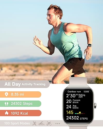 1.95" Smart Watch for Women with ALEXA, Fitness Watch for Android iOS Phone - color: Beige