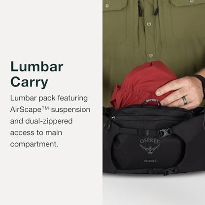 Osprey Talon 6L Men's Lumbar Hiking Waist Pack - Fanny Pack with Water Bottle Holders - color: Scoria Blue/Night Shift, style: 6l