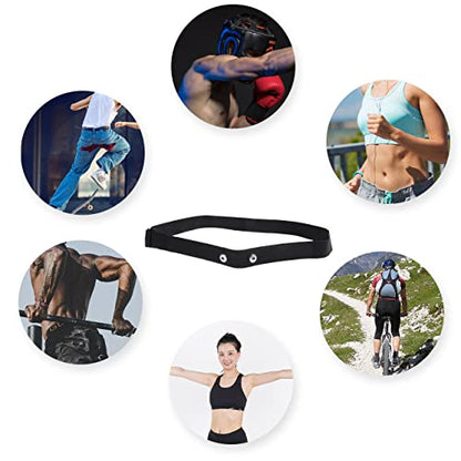 Comfortable Heart Rate Chest Replacement Strap for Polar H10 H9 Garmin Wahoo Coospo PowrLab Fitcent Magene MOOFIT IGPSPORT - color: Black