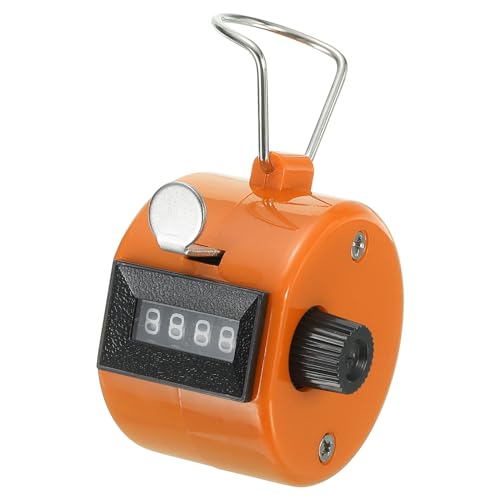PATIKIL Clicker Counter, Handheld Tally Counter Mechanical Click Pitch Counter for Coaching Knitting, Golf, Lap, Fishing - color: Orange