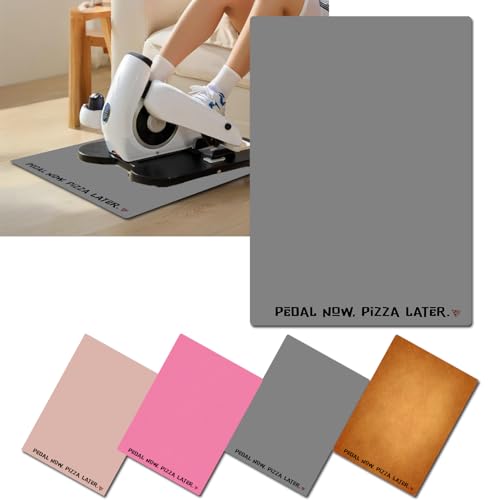 Elliptical Mat for Under Desk Elliptical Machine - Non-Slip Floor Mat for Ellipse Leg Exerciser, Legxercise Pro & Pedal Exerciser - Workout Mat for Home & Office Stability & Floor Protection grey - color: Pizza-grey