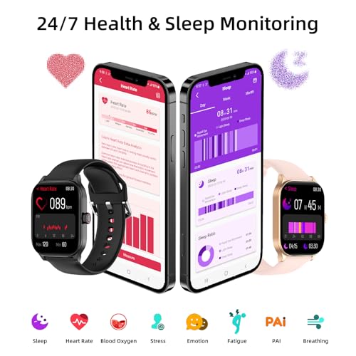 Smart Watch, GPS & Free Maps, 1.96" HD Screen, AI, Bluetooth Call & Text - color: Pink