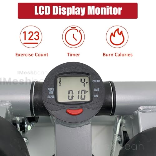iMeshbean Steppers for Exercise at Home, Mini Stepper, Stair Stepper with 330LBS Weight Capacity, Home Fitness Stepper with LCD Monitor, Stepper Machine with Resistance Bands