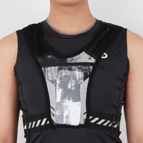 Reflective Running Vest with Phone Pocket and Cards Holder Bag for Men and Women Night Jogging Cycling Fitness - color: Yellow