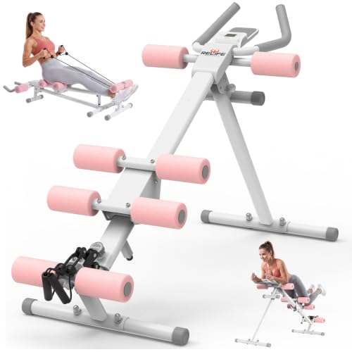 RELIFE REBUILD YOUR LIFE AB Workout Machine Adjustable Ab Trainer Machine - color: Pink-1