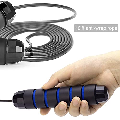 Redify Adjustable Jump Rope,Jump Ropes for Fitness for Men Women - color: Blue,Black