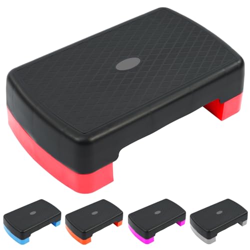 18" Aerobic Exercise Step Platform, Lightweight Portable Step Up Platform Trainer, Adjustable Height 3.9”5.9” for Home Gym