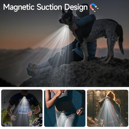 Clip on Running Lights,Rechargeable Night Light with Strong Magnet Reflective, LED Running Lights 6 Lighting Modes with Red Strobe for Runners Joggers Walking Camping Outdoor Adventure, 1Pack-Black - color: Black-1