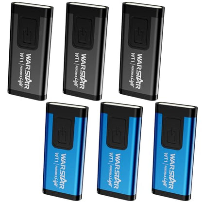 WARSTAR Keychain Flashlight with Personal Safety Alarm, 200LM Mini EDC Light, USB-C Rechargeable Emergency Siren for Women & Night Safety (6pack,Black*3&Blue*3) - color: 6pack,Black*3&Blue*3