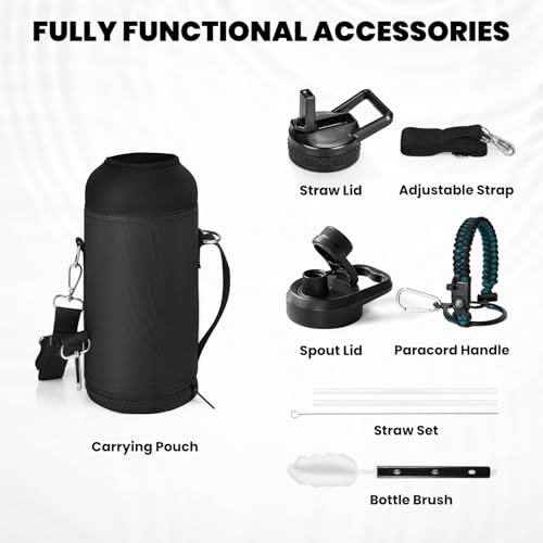 RAYMYLO Insulated Water Bottle 32 oz, Triple Wall Vacuum Stainless Steel - color: Indigo/Black, size: 32 Ounces